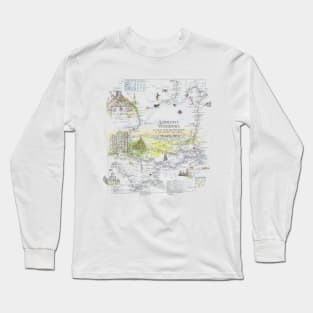 London Waterways Map Long Sleeve T-Shirt